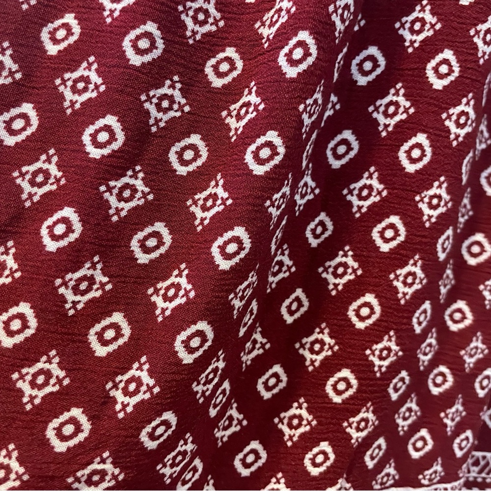 Lily Morgan Red & White Boho Asymmetrical Skirt 💯 Rayon EUC - Picture 7 of 9